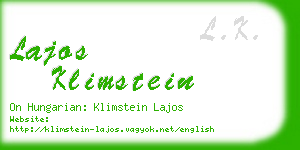 lajos klimstein business card